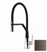 Смеситель для кухни Gessi Proton S с вытяжной лейкой черный металл брашированный 60113#126