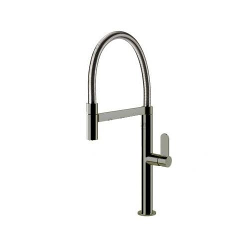 Змішувач для кухні Gessi Helium з висувною лійкою нержавіюча сталь 50009#149