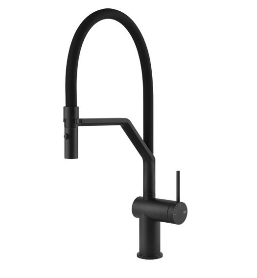 Змішувач для кухні Gessi Inedito з витяжною лійкою матовий чорний 60429#299