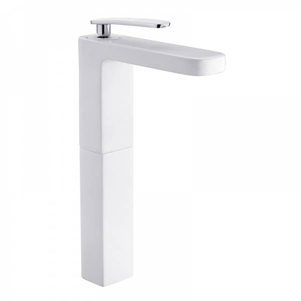 Смеситель для раковины GRB Despertar высокий однорычажный с донным клапаном белый/хром 819110