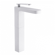 Змішувач для раковини GRB Despertar високий одноважільний з донним клапаном білий/хром 819110