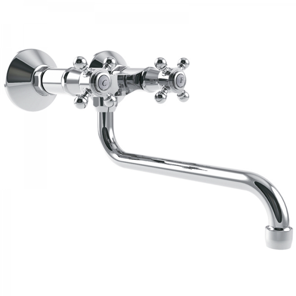 Смеситель для кухни GRB Cocinas 1866 двухвентильный настенный хром 80955800