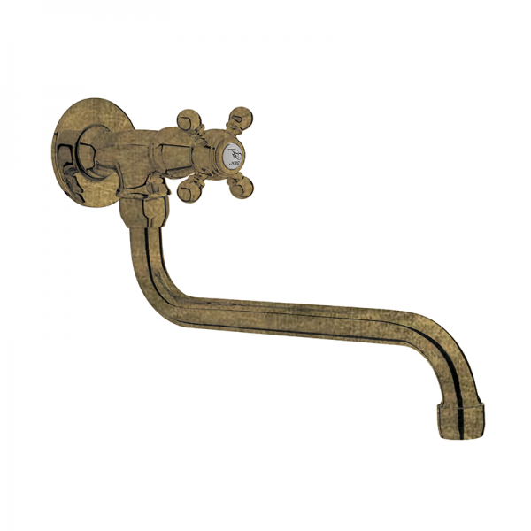 Змішувач для кухні GRB Cocinas 1866 одновентільний настінний зістарена латунь 80925809