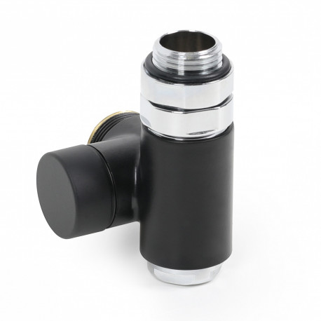 Вентиль інтегрований запірний з трійником Terma правий чорний матовий TGZOCM005