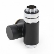 Вентиль інтегрований запірний з трійником Terma правий чорний матовий TGZOCM005