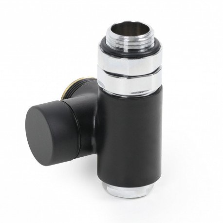 Вентиль інтегрований запірний з трійником Terma правий чорний матовий TGZOCM005