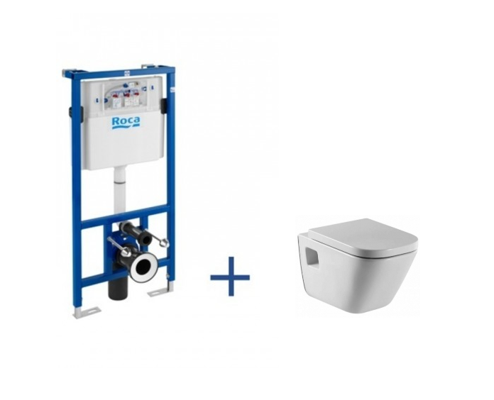 Инсталляция Roca Pro A89009000H + подвесной унитаз Roca Gap Clean Rim A34H478000 + сиденьем Soft-Close