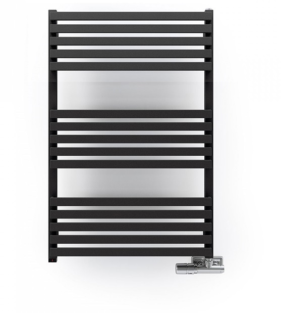 Полотенцесушитель водяний Terma Quadrus Slim 450х870 мм сталь чорний матовий WGQUS087045/SX/9005