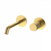 Смеситель для раковины GRB Aura настенный одновентильный матовое золото 75534757