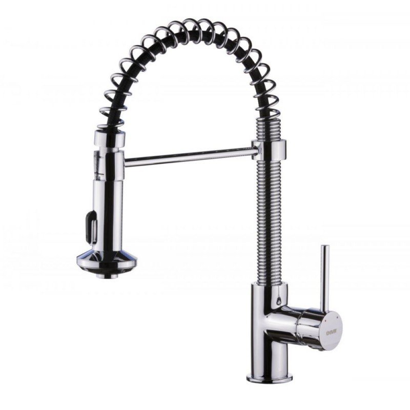 Змішувач для кухні Devit Frida одноважільний з гнучким виливом латунь хром 56040KT