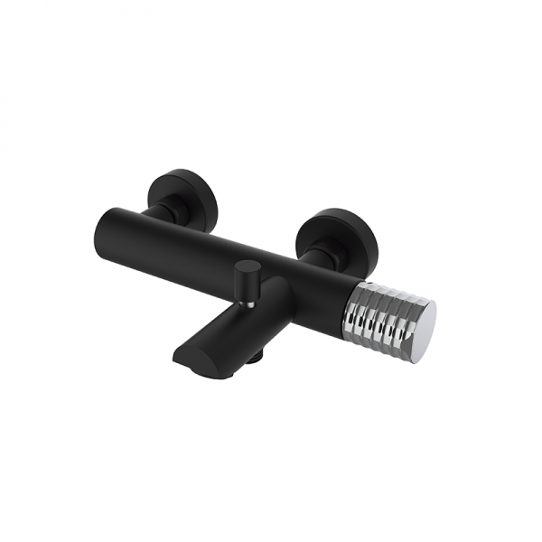 Смеситель для ванной GRB Aura термостатический с душевой лейкой и стойкой черный 75332752