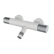 Смеситель для ванной GRB Aura термостатический с душевой лейкой и стойкой белый 75232751