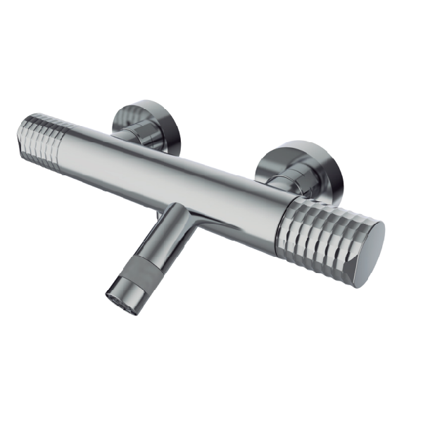 Смеситель для ванной GRB Aura термостатический с душевой лейкой и стойкой хром 75232750