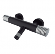 Смеситель для ванной GRB Aura термостатический с душевой лейкой и стойкой черный 75232752