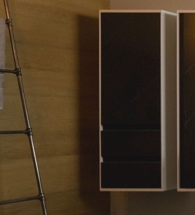 Пенал для ванной Kolpa-san Pandora 1301 45х130 см ДСП черный камень 514290