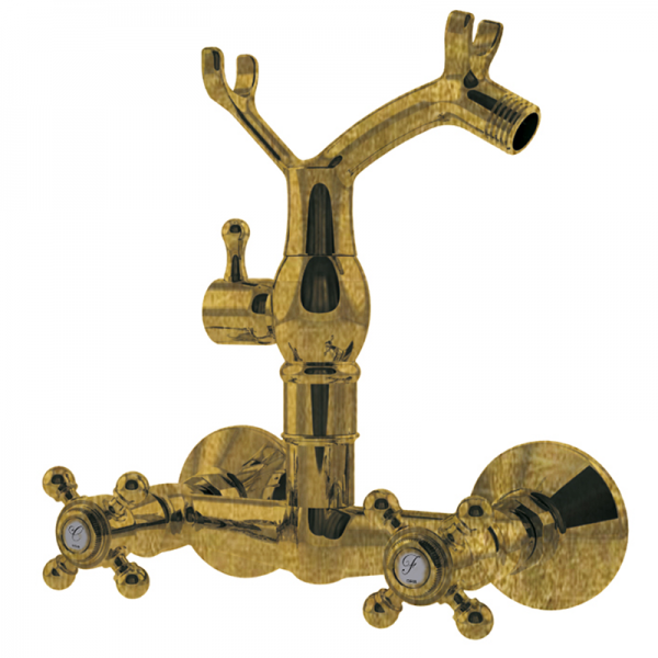 Змішувач для душа GRB Clasica Eco Save двухвентильний з душовою лійкою зістарена латунь 241199