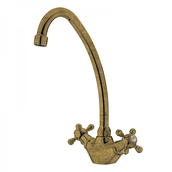 Смеситель для кухни GRB Cocinas Tubo двухвентильный состаренная латунь 236799