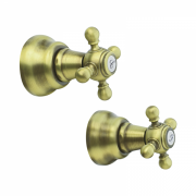 Набор запорных вентилей GRB Clasica встраиваемые состаренная латунь 240299