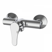 Змішувач для душа GRB E-Plus настінний з душовою лійкою і стійкою одноважельний хром 35312350