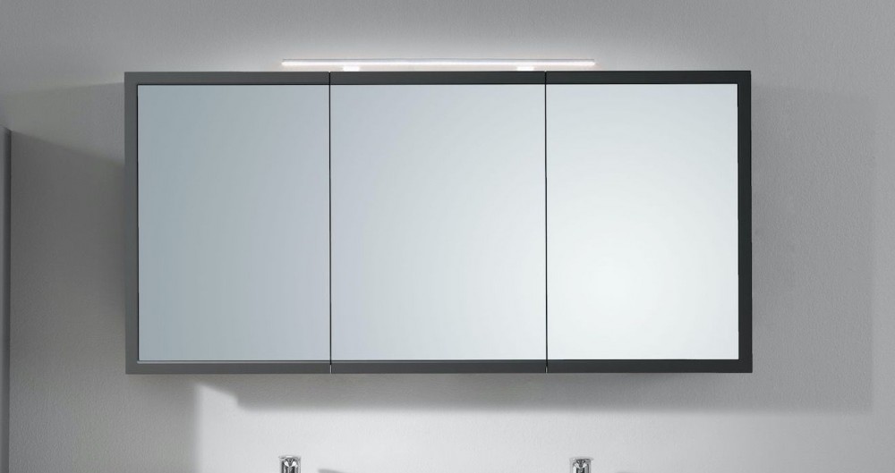 Зеркальный шкаф Kolpa-san Blanche TOB 145 подвесной 145х70 см с подсветкой ДСП антрацит 561560