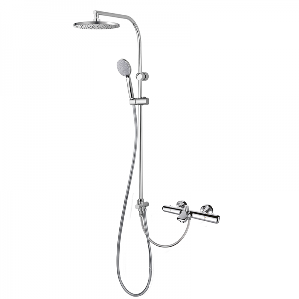 Душевая стойка для ванной GRB E-Plus с изливом и термостатом хром 35452350