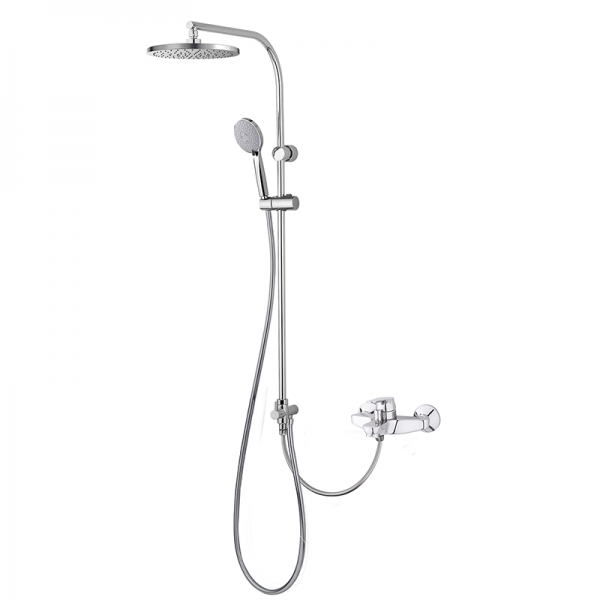 Душевая стойка для ванной GRB E-Plus с изливом и смесителем хром 35452350