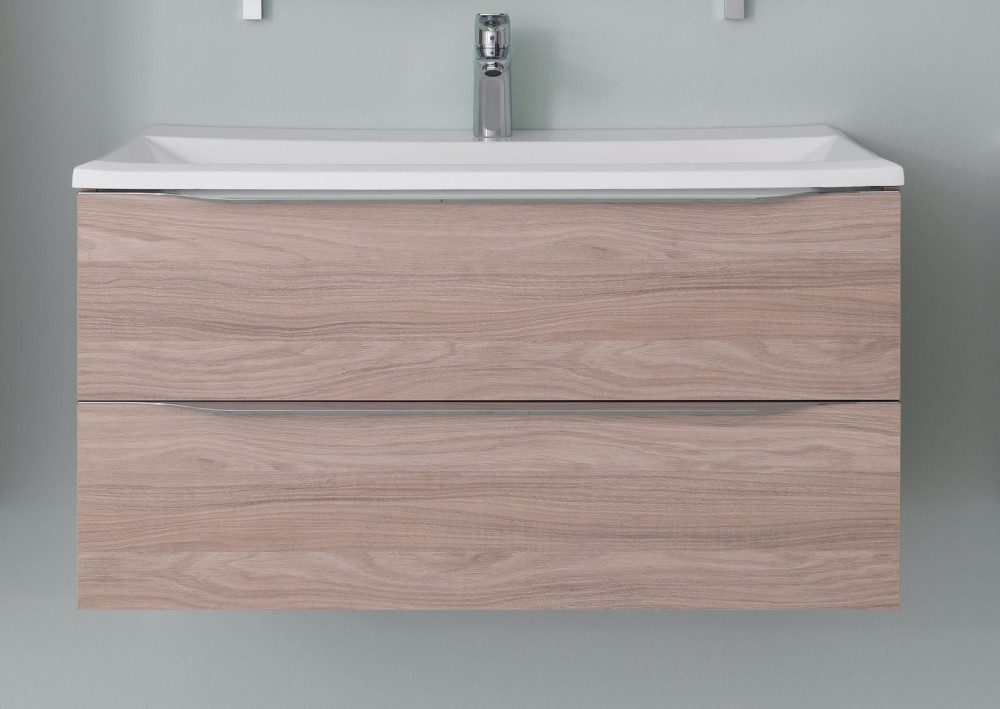 Тумба с раковиной Kolpa-san Tara OUT 90 91х49.5см ДСП с 3D пленкой сатин дуб 510720