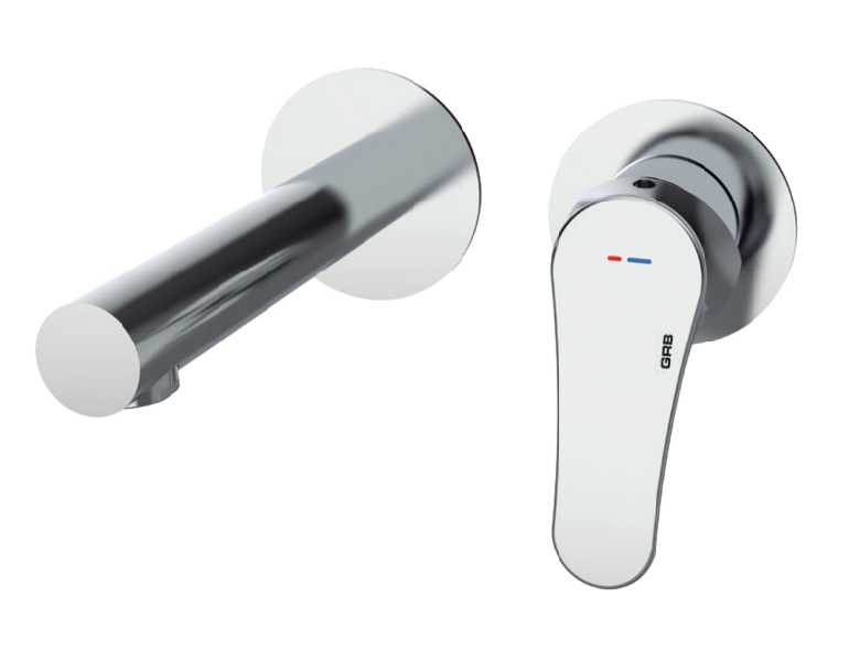 Смеситель для раковины GRB E-Plus скрытого монтажа с донным клапаном однорычажный хром 35537350