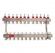 Коллектор для систем напольного отопления Luxor 12 контуров с расходомером и термоклапаном 17400312N