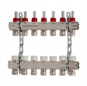 Коллектор для систем напольного отопления Luxor 7 контуров с отсекателем и термоклапаном 17400207N