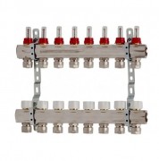 Коллектор для систем напольного отопления Luxor 8 контуров с отсекателем и термоклапаном 17400208N