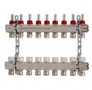 Коллектор для систем напольного отопления Luxor 9 контуров с отсекателем и термоклапаном 17400209N