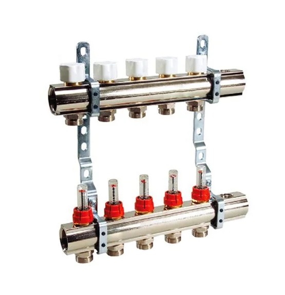 Коллектор для систем напольного отопления Luxor 5 контуров с расходомером и термоклапаном  17400305N