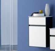 Шафка для ванної Kolpa-san Donna D 671 підвісний 46Х68 см МДФ чорний/білий 528880