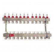 Коллектор для систем напольного отопления Luxor 12 контуров с расходомером и термоклапаном 17400312N