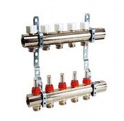 Коллектор для систем напольного отопления Luxor 5 контуров с отсекателем и термоклапаном 17400205N