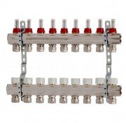 Коллектор для систем напольного отопления Luxor 9 контуров с отсекателем и термоклапаном 17400209N