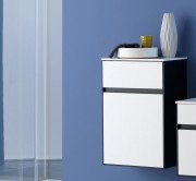 Шафка для ванної Kolpa-san Donna D 671 підвісний 46Х68 см МДФ чорний/білий 528880