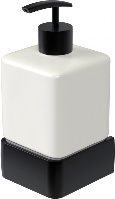 Дозатор для жидкого мыла Haceka Aline Mat Black белый/черный матовый 1196880