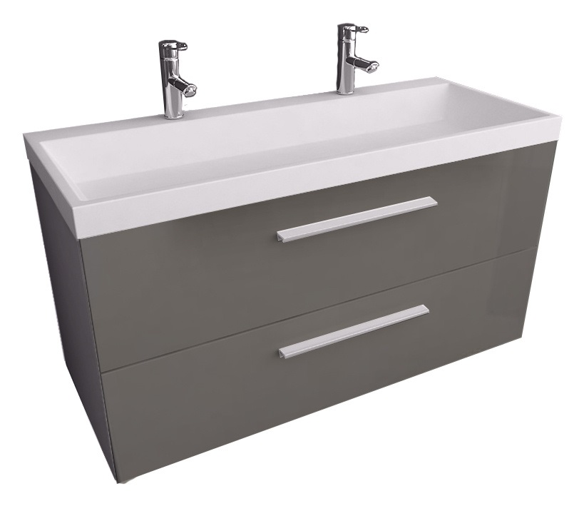 Тумба с раковиной Kolpa-san Jolie OUJ 120 120.6х66 см ДСП с ПВХ-пленкой антрацит 530500