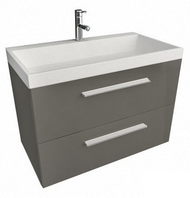 Тумба с раковиной Kolpa-san Jolie OUJ 90 90.6х66 см ДСП с ПВХ-пленкой антрацит 530470