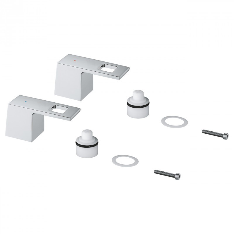 Важіль для змішувача Grohe Eurocube червона / синя маркування хром 48321000