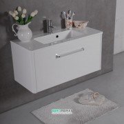 Тумба подвесная Буль-Буль Fiji 892x395x420 мм с раковиной Annabelle 900 мм искусственный камень белый 10809012200