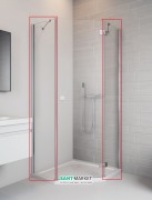 Комплект стенок Radaway Essenza New PTJ 90Zх80S хром/прозрачное стекло 385053-01-01