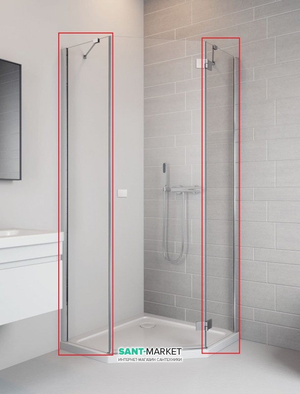 Комплект стенок Radaway Essenza New PTJ 90Zх100S хром/прозрачное стекло 385056-01-01