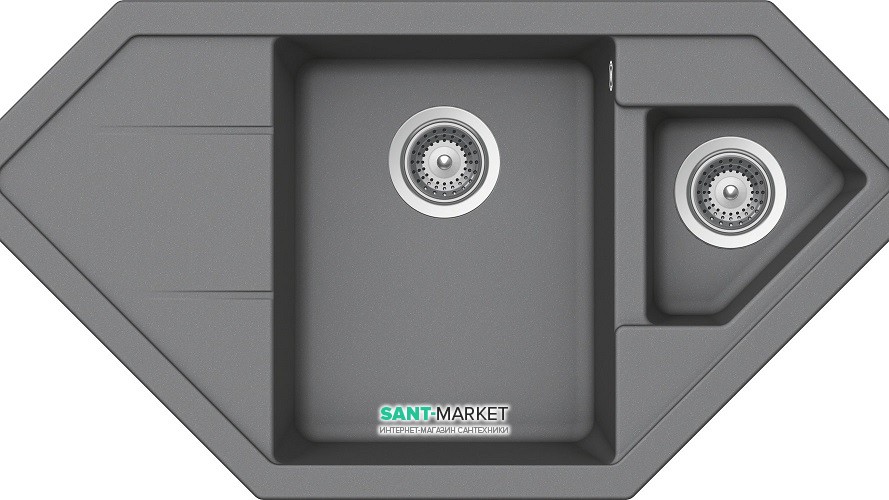 Мийка для кухні Teka Astral 80 Е-TG врізна 2 чаші сірий металік 88935