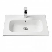 Раковина для ванной комнаты Roca Victoria с установкой на тумбу 605х450 мм керамика белый A32799E000