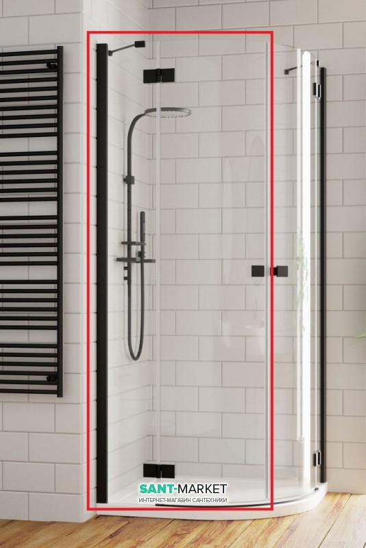 Душевая дверь Radaway Essenza New Black PDD 100 левая чёрный/прозрачное стекло 385003-54-01L
