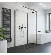 Душові двері Radaway Essenza New Black KDJ + S 110 права чорний / прозоре скло 385023-54-01R