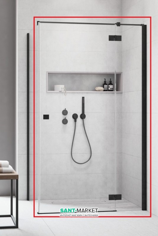 Душові двері Radaway Essenza New Black KDJ 90 права чорний / прозоре скло 385044-54-01R